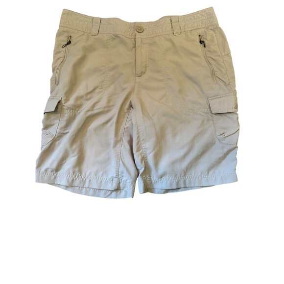 Columbia East Ridge Cargo Shorts Size 12 Beige Outdoor Hiking Lightweight Nylon - Picture 4 of 11